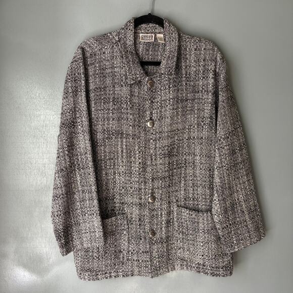 Chic Gray Tweed Blazer - Picture 1 of 10